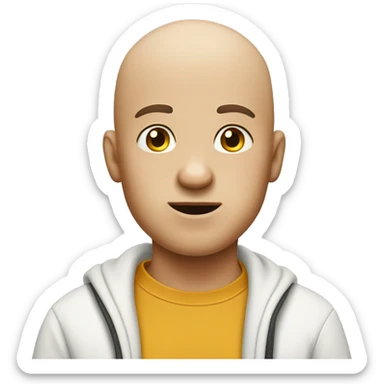 bald boy shrugging sticker