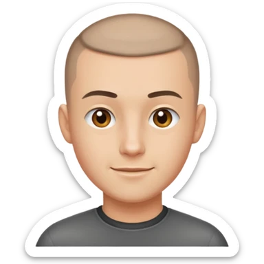 man with buzzcut sticker
