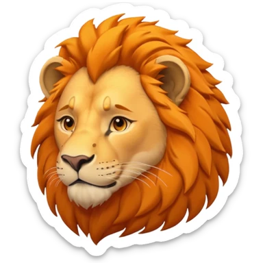 panthera leo male style wild, full flat  cute side profile design in 3d soft l centered composition cartoon style128x128 pixels sticker