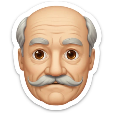 black mustache old man,Big mustache.
negative: Dont use same face style. sticker