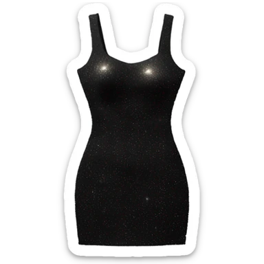 sparkly short black bodycon dress floating in the air sticker
