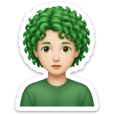 venice tourist green curly hair sticker
