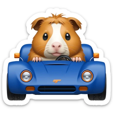 Dirty Joke’s Midnight blue Local Motors Rally Fighter off road race car being driven by a five foot tall Guinea pig  sticker