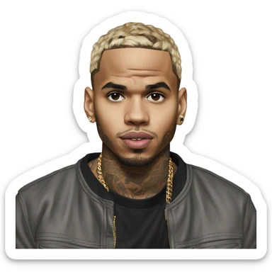 Hyper Realistic Chris Brown with aeko Brown  sticker