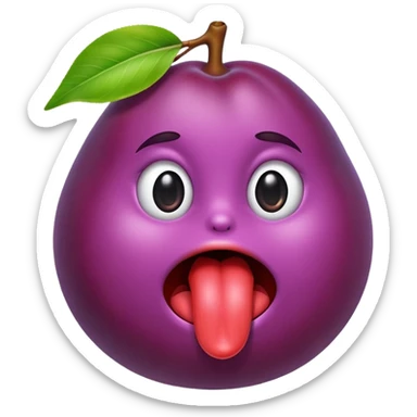Tongue licking a plum  sticker