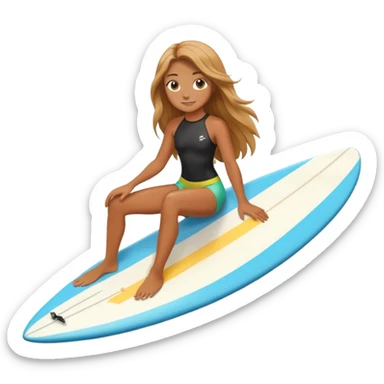 Surfer girl on the board sticker