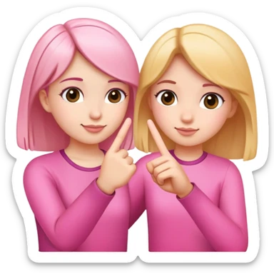 Two girls making a pinky promise  sticker