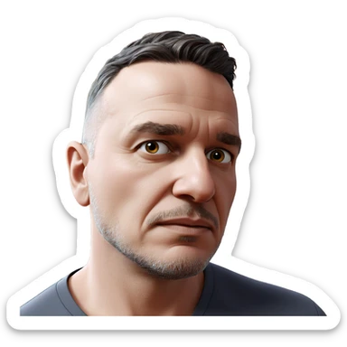 male portrait with facial hair sticker