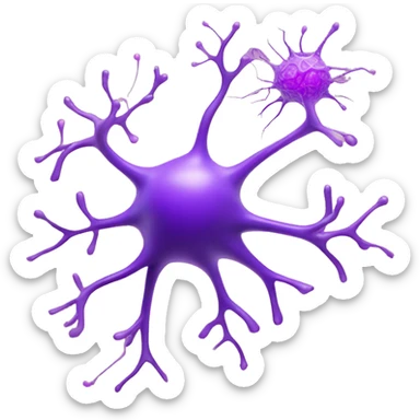 Purple neuron reaching out for other neurons  sticker