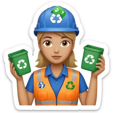 recycling worker female sticker