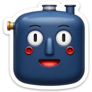 navy blue boiler emoji modern no face detailed sticker