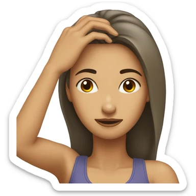 A woman who places her hand on her forehead  sticker