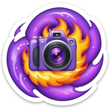 Glitter Fire Camera Purple sticker