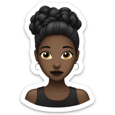 goth light brown skin girl doing skincare sticker