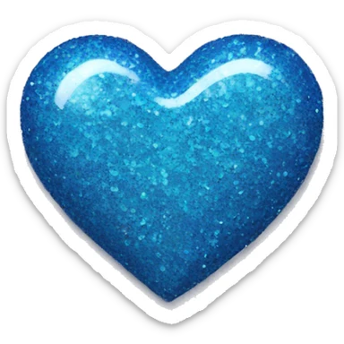 Blue glitter heart sticker