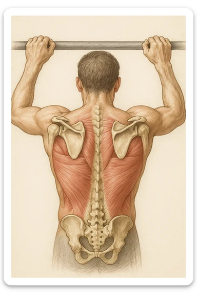 vista delle scapole durante le trazioni, visione anatomica sticker