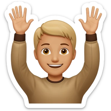 Somone waving there hands up and down  sticker