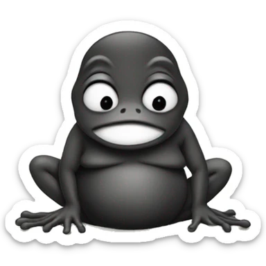 Pregnant man black frog sticker