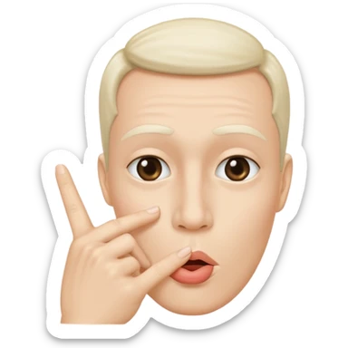 Solid White color Shh finger and hand emoji sticker