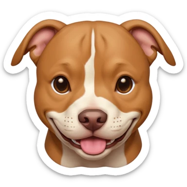 Large light brown pit bull sweetly innocently smiling  sticker
