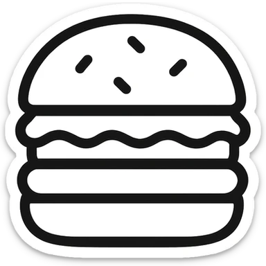 hand-drawn outlined burger icon sticker