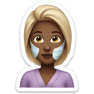 girl with a spa face mask sticker