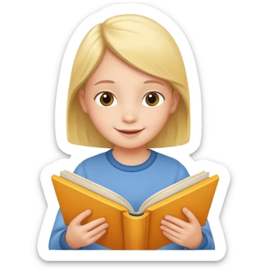 Child + picture book, Library Visitor. sticker