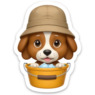 bucket hat dog sticker