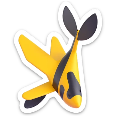 create a 3d image using a combination of black and yellow colors sticker