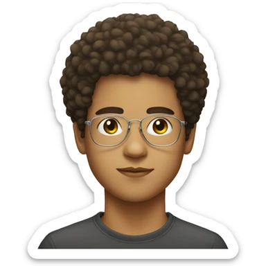 a young man with taper afro with glass sticker