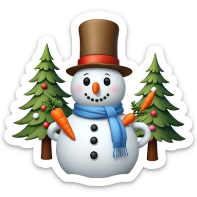 winter vibe emoji with Christmas tree, hot chocolate with marshmallows, warm socks, snowman  sticker