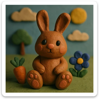 cute brown bunny sticker