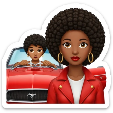 Classic mustang dark women with short afro sticker