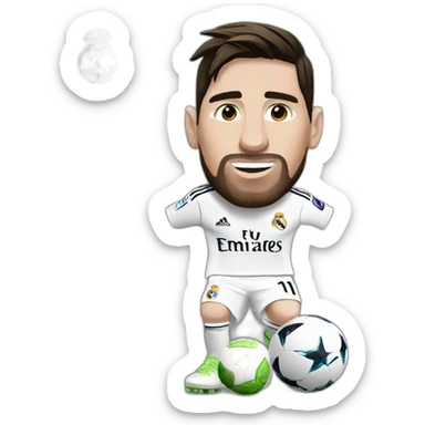 Messi in real madrid sticker