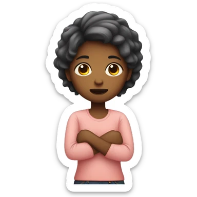 Girl with stomach ache sticker