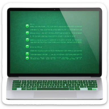 laptop com codigo de programação a aparecer no ecra sticker