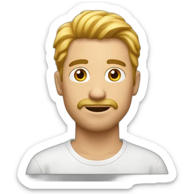 hombre blanco, pelo rapado, casual sticker