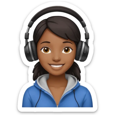 Black girl with headphones vibe sticker