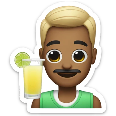 Gay man with margarita sticker