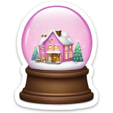 Snowglobe pink Christmas  sticker
