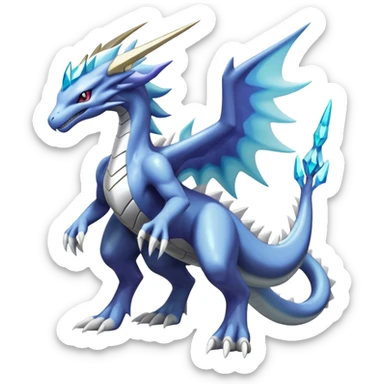 Cool Edgy Shiny Godly Ethereal Digimon-Suicune-Dialga-Kyurem-Latios-Reptile, full body, four legs sticker