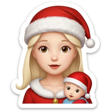 christmas girl with baby face sticker