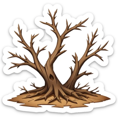 Broken Tree Branches pieces on the land sticker