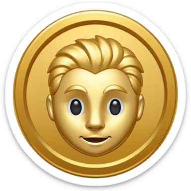 hey help me generate a flat golden token that has only ther head of my companies mascot in the center can you do that for me? sticker