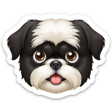 Shocked Black Shih Tzu sticker