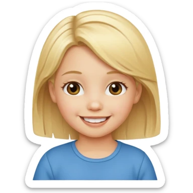 blond hair girl todler emojj sticker