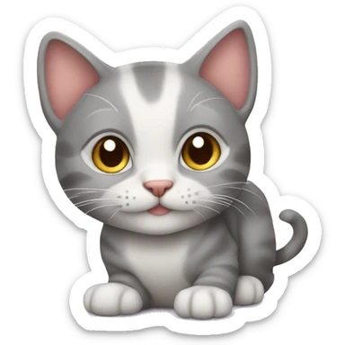 cute cat with mause sticker
