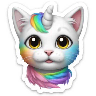 Rainbow kitten unicorn sticker