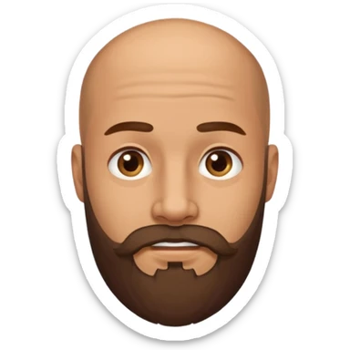 men without winkles with beard almost bald sticker