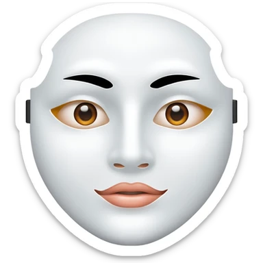 a sheet of white mask pack for face skincare beauty, except on the face, vacant hole on eyes and mouth sticker